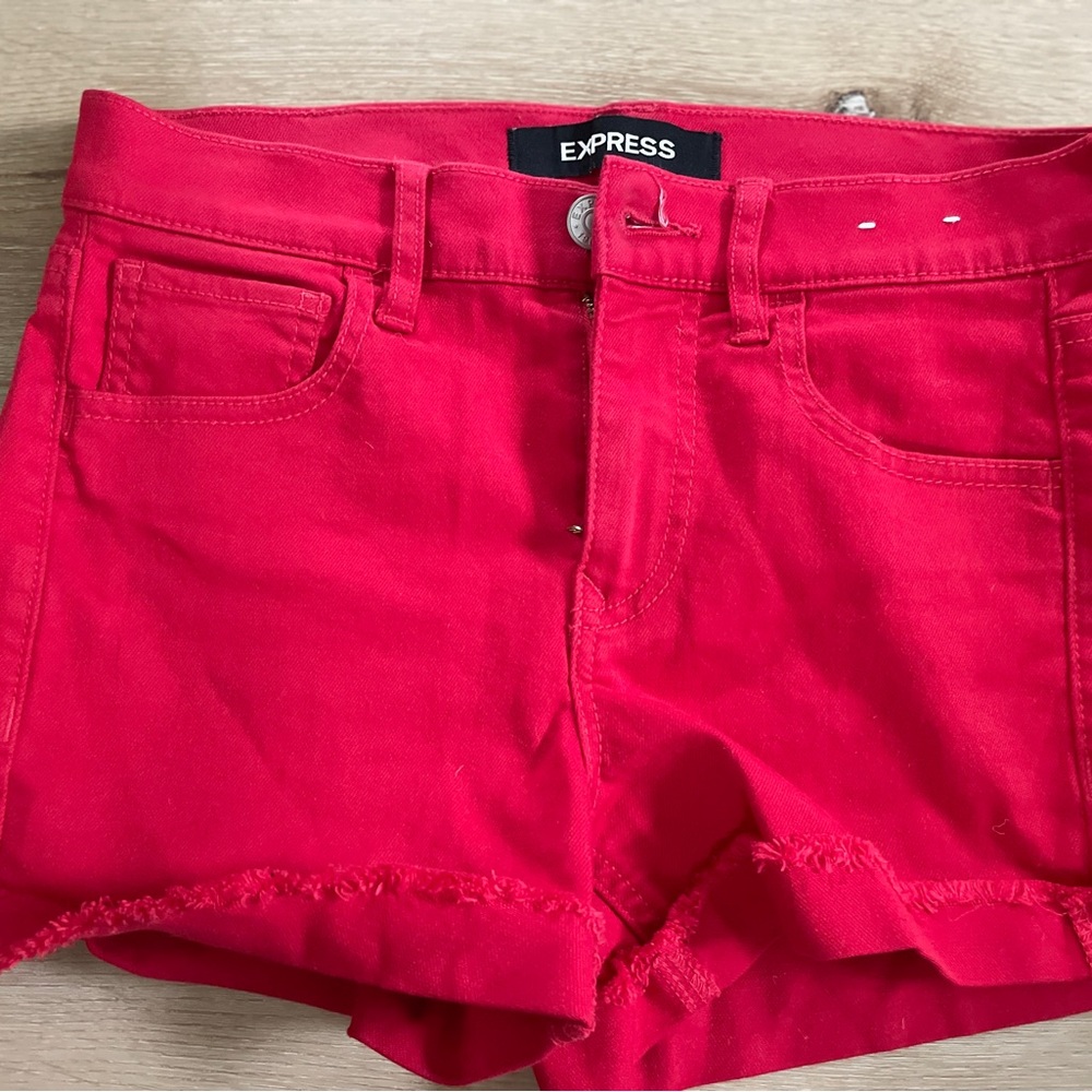 Express Red Jean Shorts
